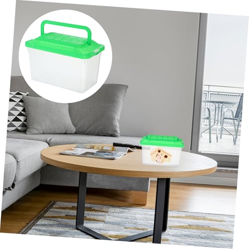 Portable Plastic Turtle Tank Transparent Feeding Box Multi-Functional Aquarium Habitat for Reptiles Small Pets Easy to Optimal Airflow Excellent Visibility for Pet Transport and