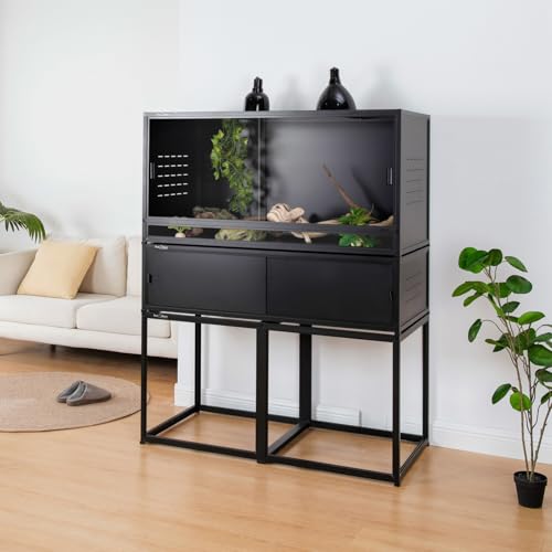 Versatile PVC Reptile Cabinet with Glass/PVC Door Options Reptile Terrarium 40x16x12 inch ToxiRium PVC Reptile Enclosure with Front Opening Sliding Door Tank for Bearded Dragon Snake Ball Python - size: 40"x16"x12"
