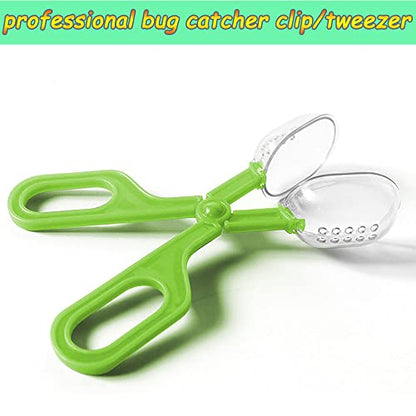 Reptile Feeding Tongs Plastic Reptile Poop Scoop | Bug Scooper Feeding Tweezers Long Handle Feeder Tools for Fish Aquariums Reptiles Snakes Lizard Gecko Spider and Bird - color: Green