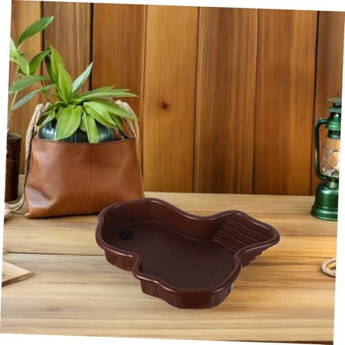 Large Tortoise Bathing Pool with Ultralarge Capacity and Abs Material, Reptile Soaking Tub with Turtle Sunbathing Platform for Aquarium and Terrarium, Quick Cleaning and Versatile