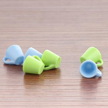 6 Pcs Tarantula Micro Water Bowl Spider Resin Feeding Bowl for Spider Tarantula Millipede Tiny Bugs Small Insects (Blue and Green)