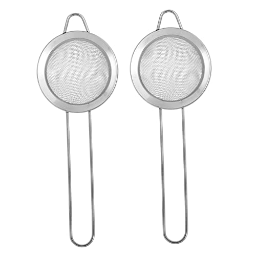 Kisangel 2PCS Reptile Sand Shovel Set Fine Mesh Litter Scoop for Bearded Dragons Desert Lizards and Small Animals Stainless Steel Sand Filtering Tool Long Handle
