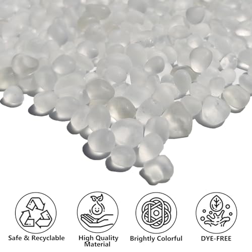 QYGL Sea Glass Stones - 0.9LB White Frosted Glass Pebbles Gemstones | Perfect for Aquarium Rocks, Fish Tank Gravel, Vase Fillers, DIY Crafts, and Home Decor - color: White