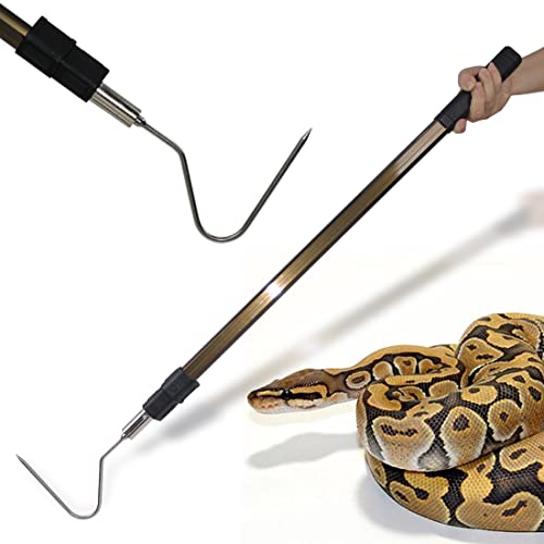 87" Snake Hook Retractable Reptile Catcher Stick Tongs Long Grabber Handling Tool for Rattlesnakes Python Copperhead Removal Catching - color: Snake Hook 87"