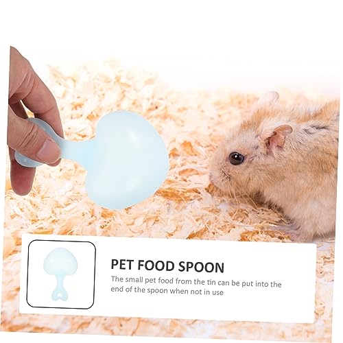 KESYOO 10PCS Heart-Shaped PET Food Spoon Set Food Scoop for Hamsters Reptiles Small Pets Household Use Easy to Clean
