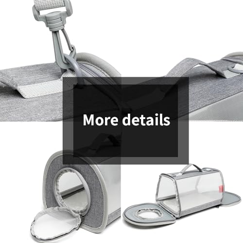 Guinea Pig Carrier Travel Small Animal Carrier Bag Lizard Bird Rabbit Carrier Cage Squirrel Breathable Bag Portable Travel Hamster Small Pet Hangbag (Large, Gray) - color: gray, size: Large