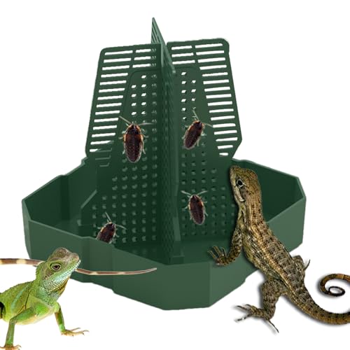 Reptile Dish Anti-Escape Superworm Feeder Live Worm Organizer Climb Column | Chameleon for Indoor Outdoor Tank Aquarium Accessories Gecko Lizard Bearded Dragon Snake Tortoise Reptile Spider