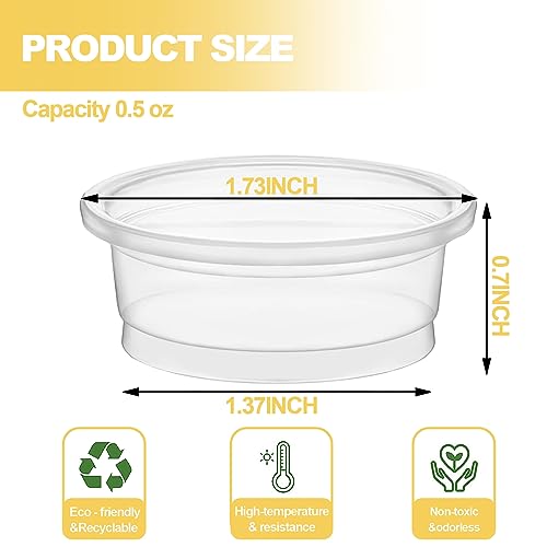 ANCKNE 200 pcs 0.5oz Crested Gecko Food and Water Feeding Cups | Reptile Feeder Bowls | for Lizard and Other Small Pet Ledge Accessories Supplies