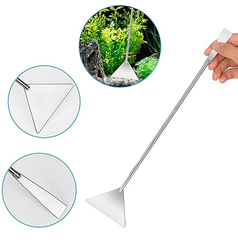 3Pcs Aquascaping Tools Kit, Long Stainless Steel Aquatic Plant Tweezers, Scrapers, Long Handle Feeder Tools for Fish Aquariums, Reptiles Snakes Lizard Gecko Spider and Bird (Silver) - color: Silver