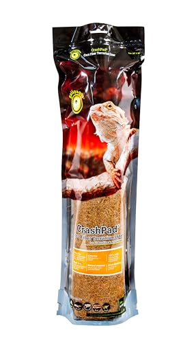Galapagos (05100 CrashPad Coco Fiber Terrarium Liner - Coconut Fiber Substrate for Reptile Tank Accessories, Bearded Dragon, Leopard Gecko, Hermit Crab, and Snake Enclosures, 18 x 36 in, Natural