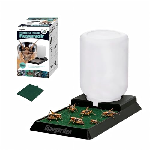 500ml Cricket Reptiles Water Feeder Reservoir Keeper, 2-in-1 Automatic Water Dispenser with Unique Sponge Pad Design for Geckos, Lizards, Bearded Dragons, Turtles