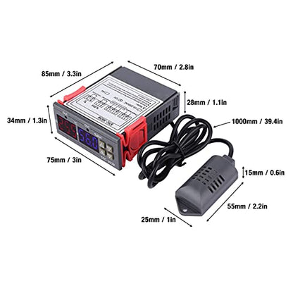Temperature Controller STC 3028 12V Optional Integrated Sensor for Fermentation Reptile Incubation Home Brewing, 1°C Accuracy 0.1 Resolution Large Screen Display (12V) - size: 12V