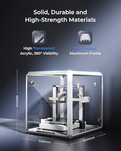 TOPCUBE F2 3D Printer Enclosure for Bambu Lab A1/A1 Combo, Active Cooling | 360° Transparent Acrylic Enclosure with LED Light, Odor Isolation Constant Temperature Protective 3D Printer Cover Box