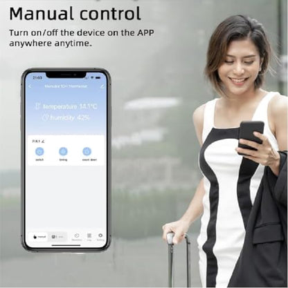 Zigbee 1 Channel 10A Smart WiFi Temperature and Humidity Controller with Extendable Probe Sensor ,USB & DC 7-32V, App Control,Greenhouse,Pet Breeding,Incubator,Reptile,Alexa/tuya zigbee hub Required