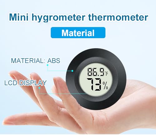JEDEW 6-Pack Mini Hygrometer Gauge Indoor/Outdoor Thermometer, Digital Humidity Temperature Meter for Humidifiers Dehumidifiers Greenhouse Reptile Plant Humidor, Fahrenheit(℉) or Celsiu(℃)