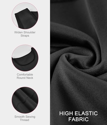 Gotoly Men's Compression Shirt Shapewear Slimming Body Shaper Vest | Man boobs slimming, double-layer tummy control, seamless round neck, invisible under fitted tees, 4-way stretch fabric - color: Black, size: Small