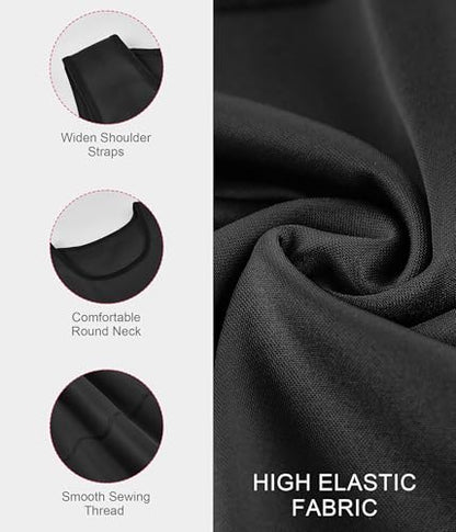 Gotoly Men's Compression Shirt Shapewear Slimming Body Shaper Vest | Man boobs slimming, double-layer tummy control, seamless round neck, invisible under fitted tees, 4-way stretch fabric - color: Black, size: X-Large