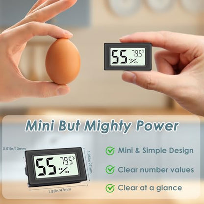 12-Pack Mini Hygrometer Indoor Humidity Meter, Highly Accurate Digital Thermometer Humidity Gauge Meter, Indoor Thermometer Hygrometer Monitor Fahrenheit (℉) for Humidors