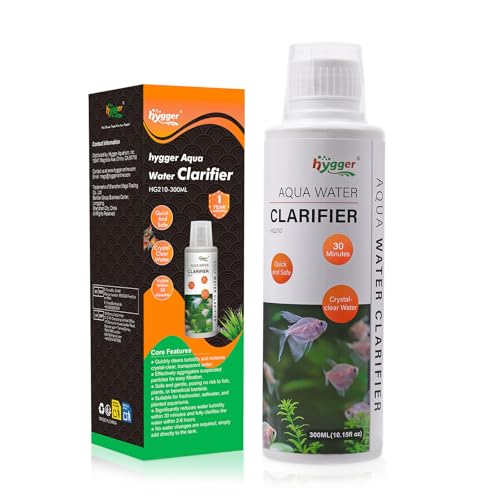 hygger Aquarium Water Clarifier, Water Clarifier for Fish Tank, Clears Cloudy Water for Freshwater and Saltwater Tanks, 300 ML - size: 300 mL
