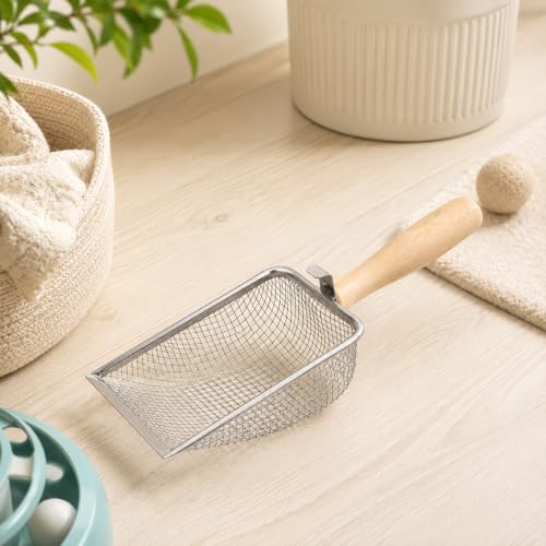 Bearded Dragon Sand, Stainless Steel Cat Litter Scoop Heavy Duty Reptile Sand Sifter Fine Mesh Litter Box Scoop Shovel for Lizard, Gecko, Bearded Dragon Bedding, Cat Pooper Lifter | Heavy Duty Reptile Sand Sifter Fine Mesh Litter Box Scoop Shovel for Liza