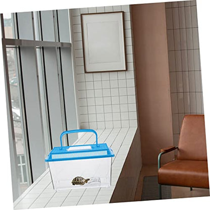 Travel-Friendly Turtle Feeding Tank Multi-use Aquarium with Ramp for Rest Sunbathing Eating Laying Eggs Pet