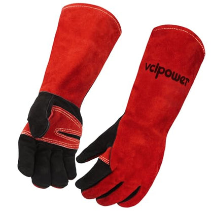 vclpower Animal Handling Gloves Size XL Fit for Men & Large Hands Bite Proof Double Leather Reinforced Padding Dog,Cat Scratch,Bird Handling Falconry Gloves Grabbing Reptile Squirrel Snake Bite 16in | Size XL Fit for Men & Large Hands - size: XL