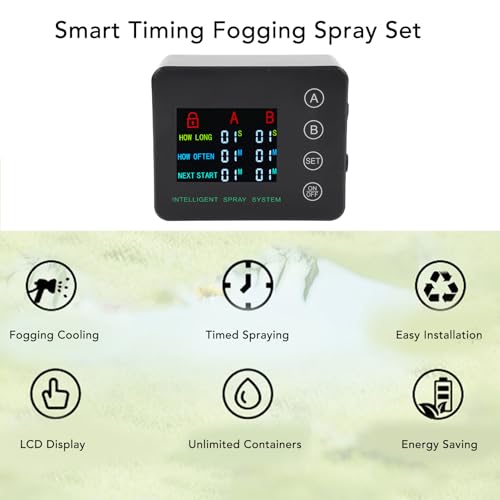 Ejoyous Automatic Reptile Humidifier Fogger, Equipped with Color Screen Display and Adjustable Nozzles, Suitable for Terrariums and Aquariums