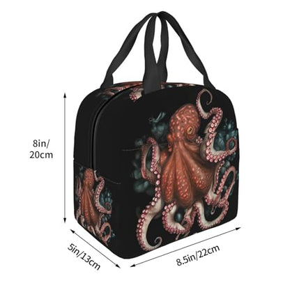 Insulated Lunch Bag Octopus Intertwined Lunch Box for Women Men Reusable Leakproof Lunch Cooler Bag for Office Picnic - color: Octopus Intertwined