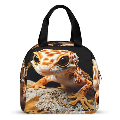 Gecko Rock Leaves Lunch Bag for Women Men | Insulated Lunch Box Leakproof Food Meal Containers Reusable Foldable 6L Capacity Lunch Tote Bags for Work Picnic Travel - color: style-10