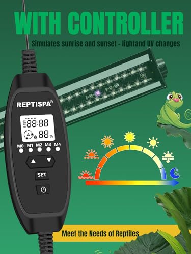 LED UVB Light for Reptiles, 22 Watts, 27-Inch | Aluminum LED Light Fixture, Dimming Controller, 4 UVI Modes, UVA UVB Lamp, For Bearded Dragon Lizard Gecko Snake Turtle - size: 27-INCH