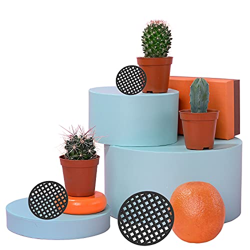 120pcs Plastic Flower Pot Hole Mesh PadRound Bonsai Pot Bottom Grid Mat