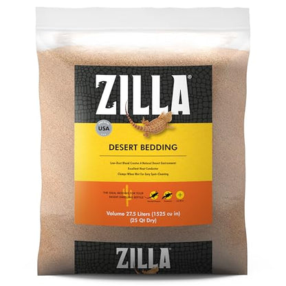 Zilla Desert Bedding, Substrate for Reptile Terrariums, Ideal for Bearded Dragons, Uromastyx, and More, 25 Quarts - size: 25 Quarts