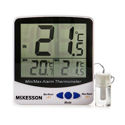 McKesson Refrigerator/Freezer Thermometer with Triple Display, Large, 1 ct | Single Probe, Food Safety Use