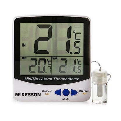 McKesson Refrigerator/Freezer Thermometer with Triple Display, Large, 1 ct | Single Probe, Food Safety Use