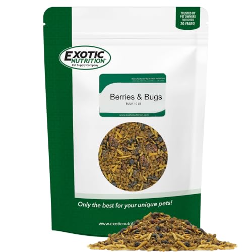 Berries & Bugs (10 lb.) - All Natural High Protein High Fiber Insectivore Diet with Fruit, Gut-Loaded Insects, & Healthy Vitamins - Hedgehogs, Sugar Gliders, Skunks, Opossums & Other Insectivores - size: 10 Pound (Pack of 1)