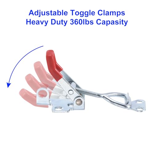 uxcell 16 Pack Adjustable Toggle Clamp, Metal Pull Latch Clamp, 4001 Style Quick Release Pull Latch Toggle Clamp, for Cabinet Box Trunk Case, Red Not Included Screw - color: Red
