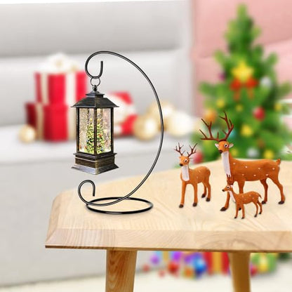 Abom 3 Pack 13in Ornament Display Stand, Air Plant Holder, Terrariums Hanger, Black Iron Hanging Hook for Christmas Halloween Decoration, Glass Crystal Witch Ball, Home Wedding, Party Decor