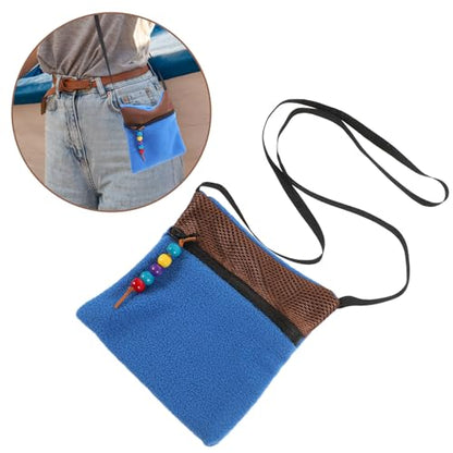 DECHOUS Breathable Small Pet Carrier Bag with Shoulder Strap for Outdoor Travel, Portable Guinea Pig and Bunny Travel Pouch, Lightweight Reptile Sleeping Carrier, Navy Blue Random Color