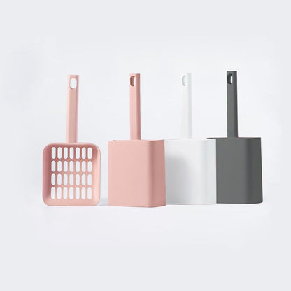 2 in 1 Cat Litter Scoop with Holder Stand Cat Stuff Cat Scooper for Litter Box Cat Accessories Cat Supplies Kitty Pink - color: L-Pink