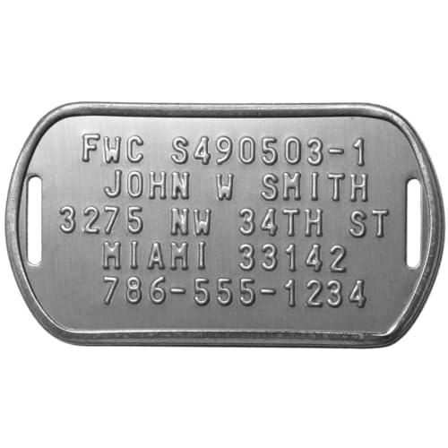 Personalized FWC Crab Trap Tags - Five Serialized Rust Proof ID Tags