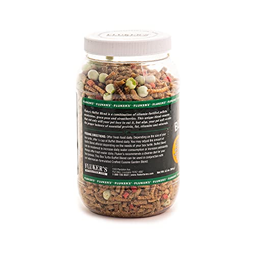 Fluker's Buffet Blend Box Turtle Diet, Insects, Veggies and Fruit with Fortified Pellets, 6.5 oz - size: 6.5 Ounce (Pack of 1)