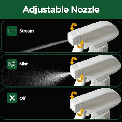 T4U Spray Bottles for Cleaning 16 oz 2 Pack, Empty Mist Sprayers | Adjustable nozzle delivers fine mist or stream for plants, hair, household solutions, gardening, salon and everyday cleaning - size: 16 OZ, 2 Pack