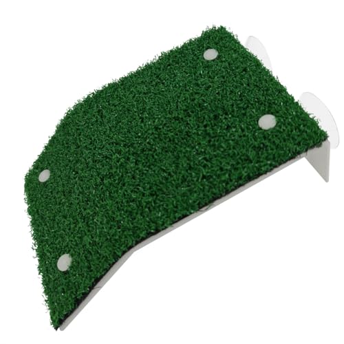 KVZVK Lawn Basking Platform for Turtle,Turtle Resting Simulated Grass Terrace,Reptile Tank Accessories for Grass Turtle, Newts,Frogs and Axolotls