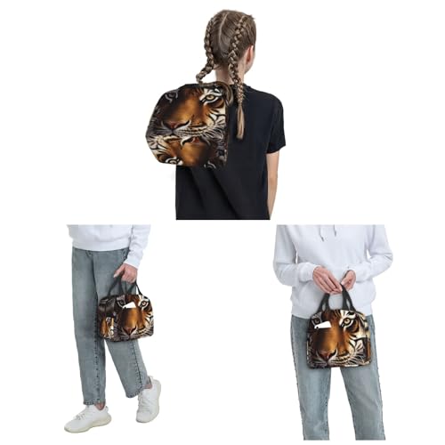 Insulated Lunch Bag Bengal Tiger Lunch Box for Women Men Reusable Leakproof Lunch Cooler Bag for Office Picnic - color: Bengal Tiger