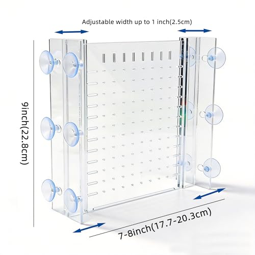 Fish Tank Divider, Adjustable Acrylic Separator for 5 Gallon Tanks | Fits 5-5.5 gallon aquariums, adjustable 7.3"-8.3" width, clear acrylic panel, dual suction cups, freshwater divider - size: 7x9(5Gallon )