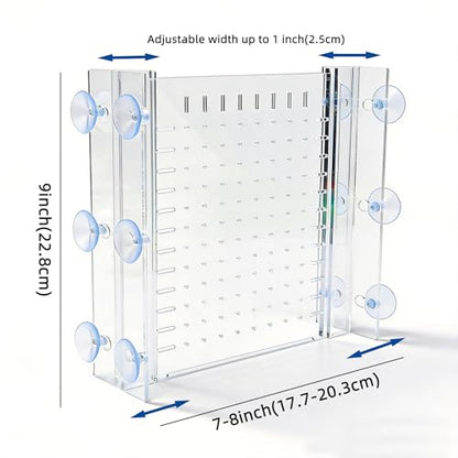 Fish Tank Divider, Adjustable Acrylic Separator for 5 Gallon Tanks | Fits 5-5.5 gallon aquariums, adjustable 7.3"-8.3" width, clear acrylic panel, dual suction cups, freshwater divider - size: 7x9(5Gallon )