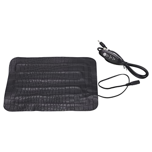 PU Leather Heating Pad 8.5W 3 Gear Temperature Adjustable Washable Heat Mat 5V 2A for Reptile and Pet Car Seat Cushion Applications Model 1522 Charging Cable Included (1522)