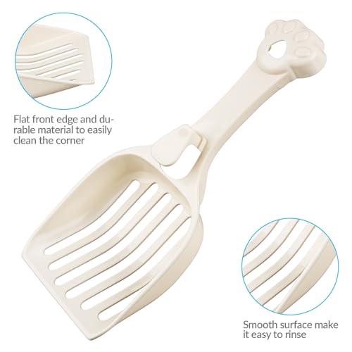 Depets Cat Litter Scoop, Litter Scoop with Wide Slats, Kitty Litter Scooper for Pine Pellets, Durable Plastic Litter Sifter Scoop - Designed for Easy Sifting, Milky White | Litter Scoop with Wide Slats, Durable Plastic Litter Sifter Scoop - Designed for E