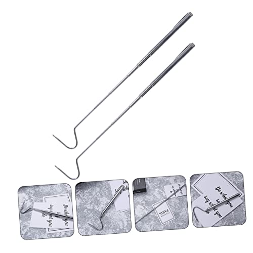 2pcs Professional Reptile Catching Snake Hook Extendable Snake Grabbers Non-Slip Handle for Safe Handling