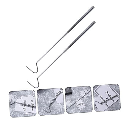 2pcs Professional Reptile Catching Snake Hook Extendable Snake Grabbers Non-Slip Handle for Safe Handling